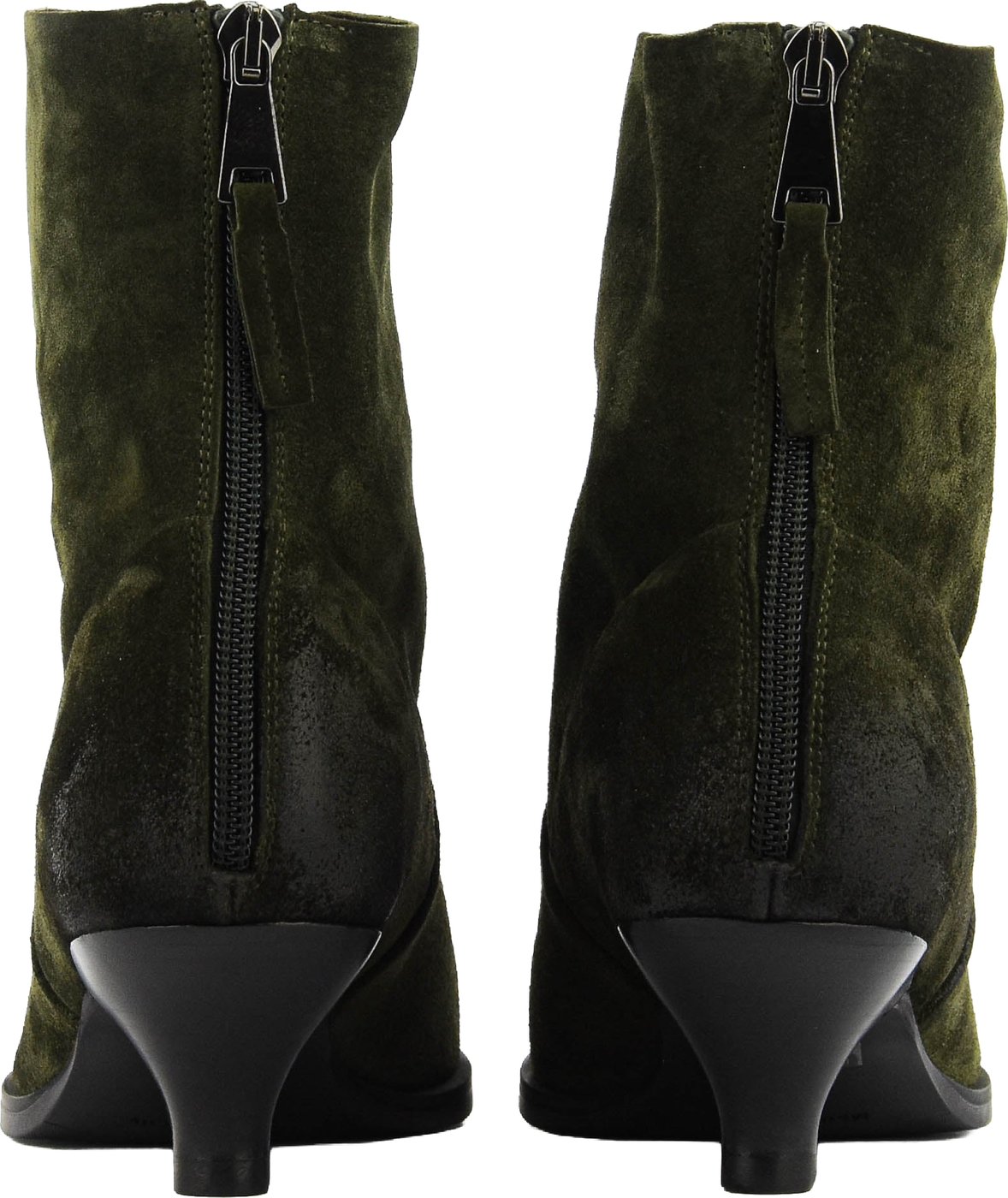 Pointy Bootie Green Suede