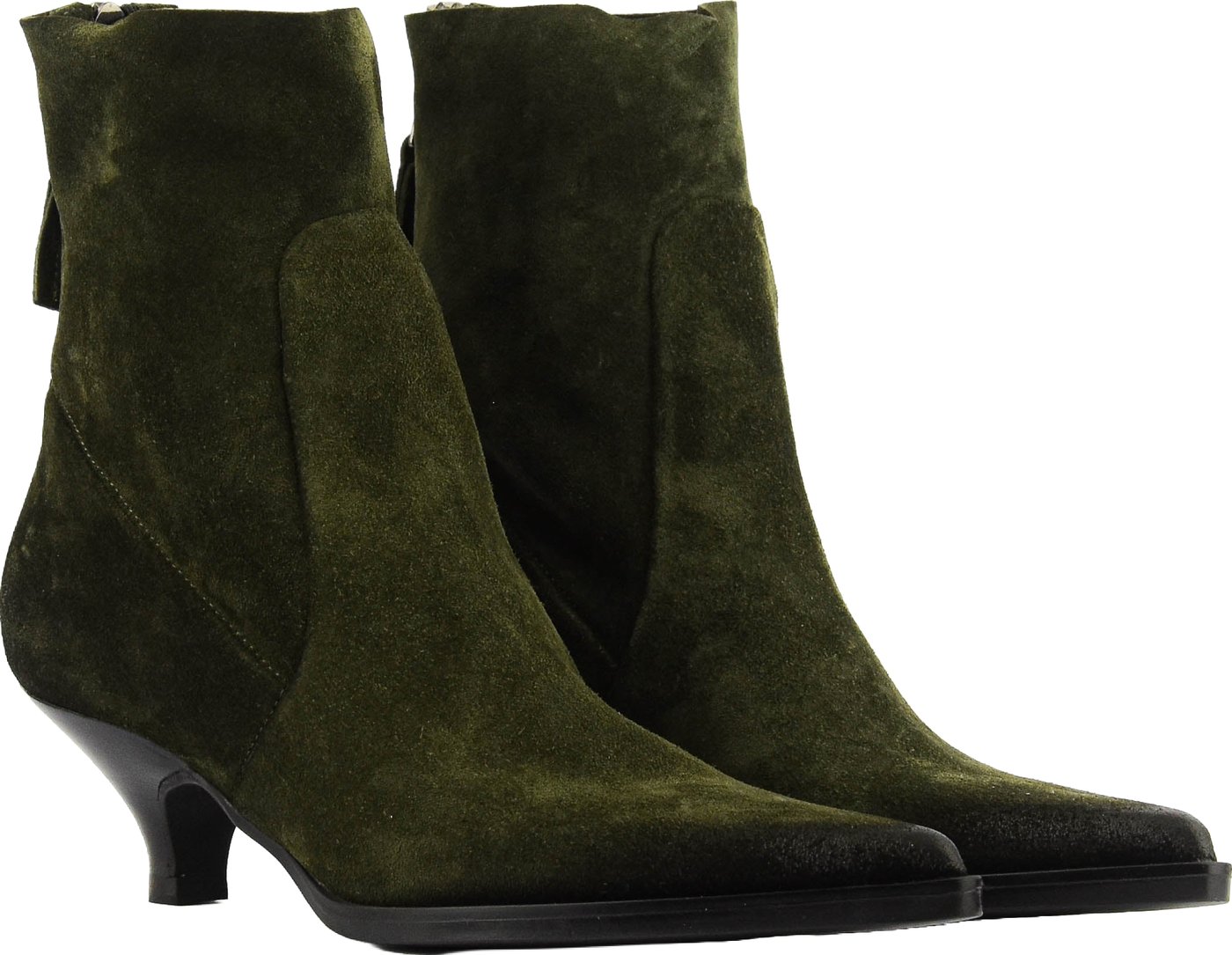 Pointy Bootie Green Suede