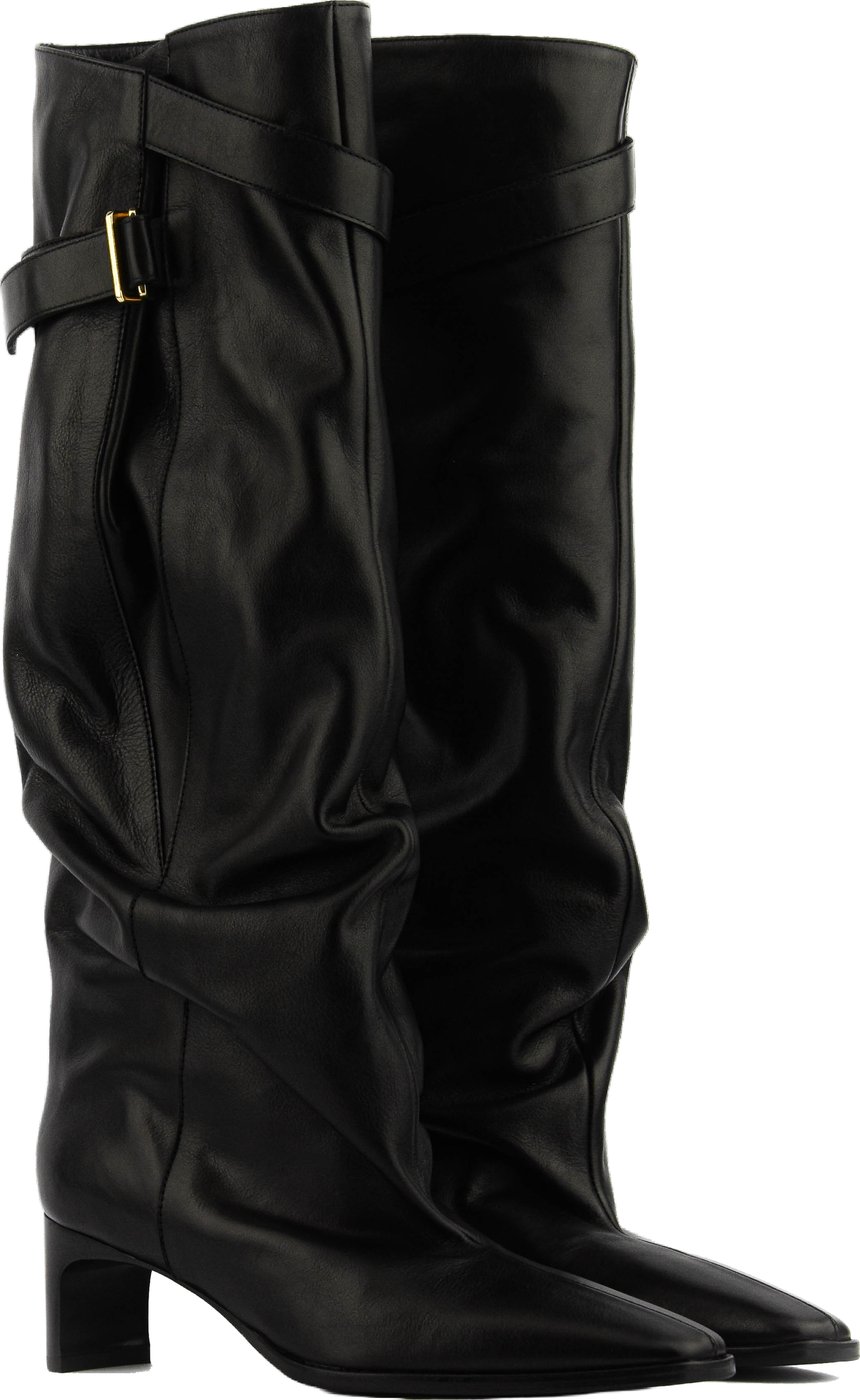 Slouchy Black Leather