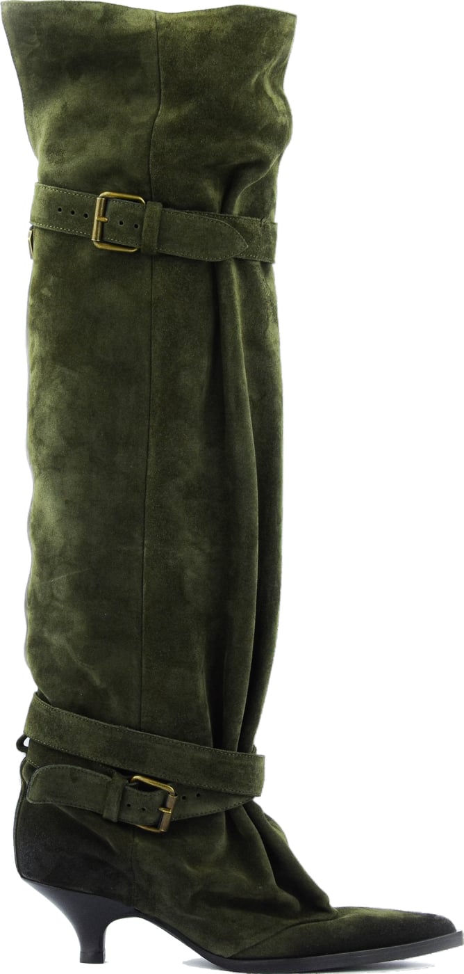 2 Buckle Slouchy Boot Queenie Green