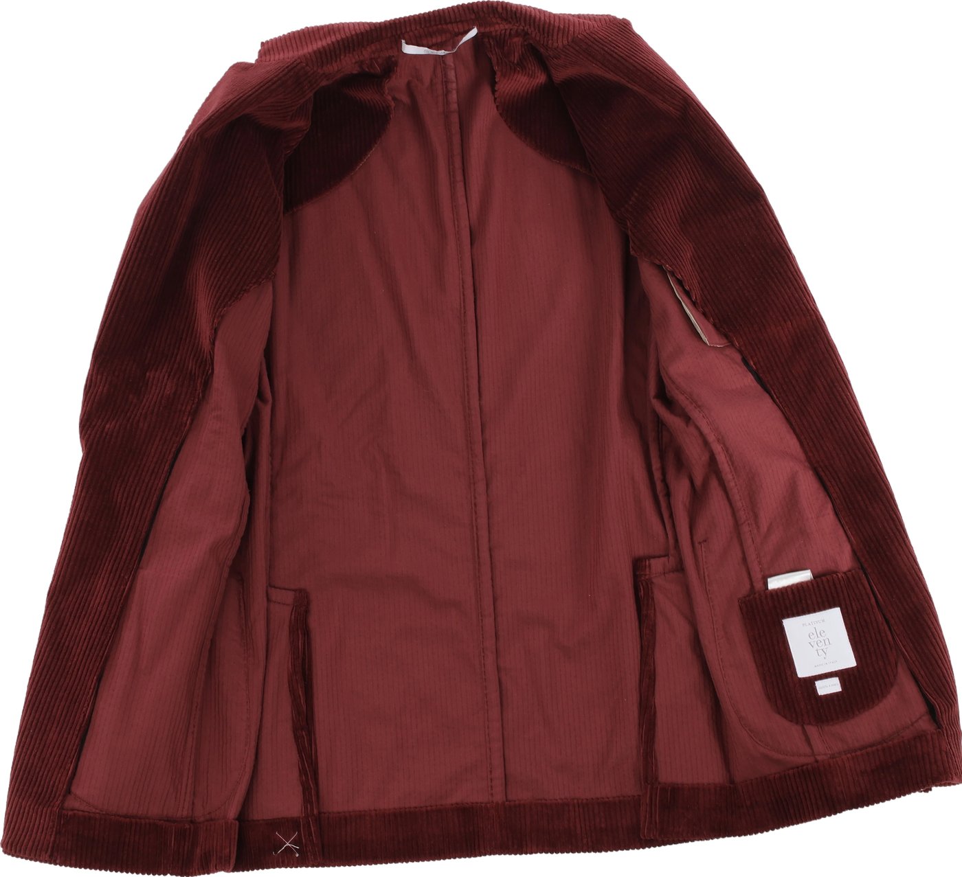 Eleventy SOFT JACKET Cotton Burgundy, Size 50 IT