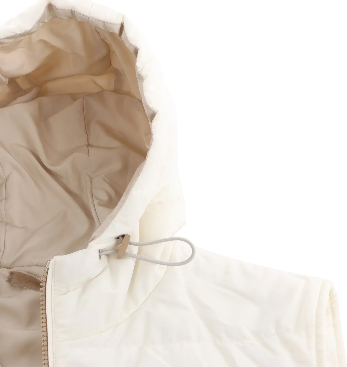 Eleventy Hooded Wool Vest in Beige, Size 50 IT
