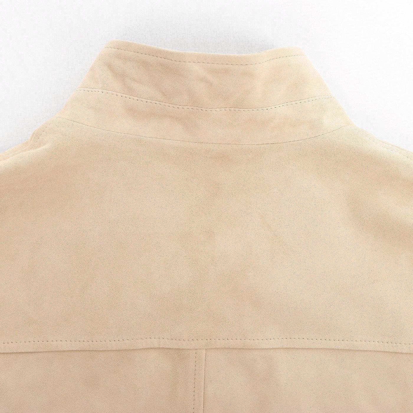 Eleventy Suede Jacket Slim Fit in Tortora Beige, Size 58 IT