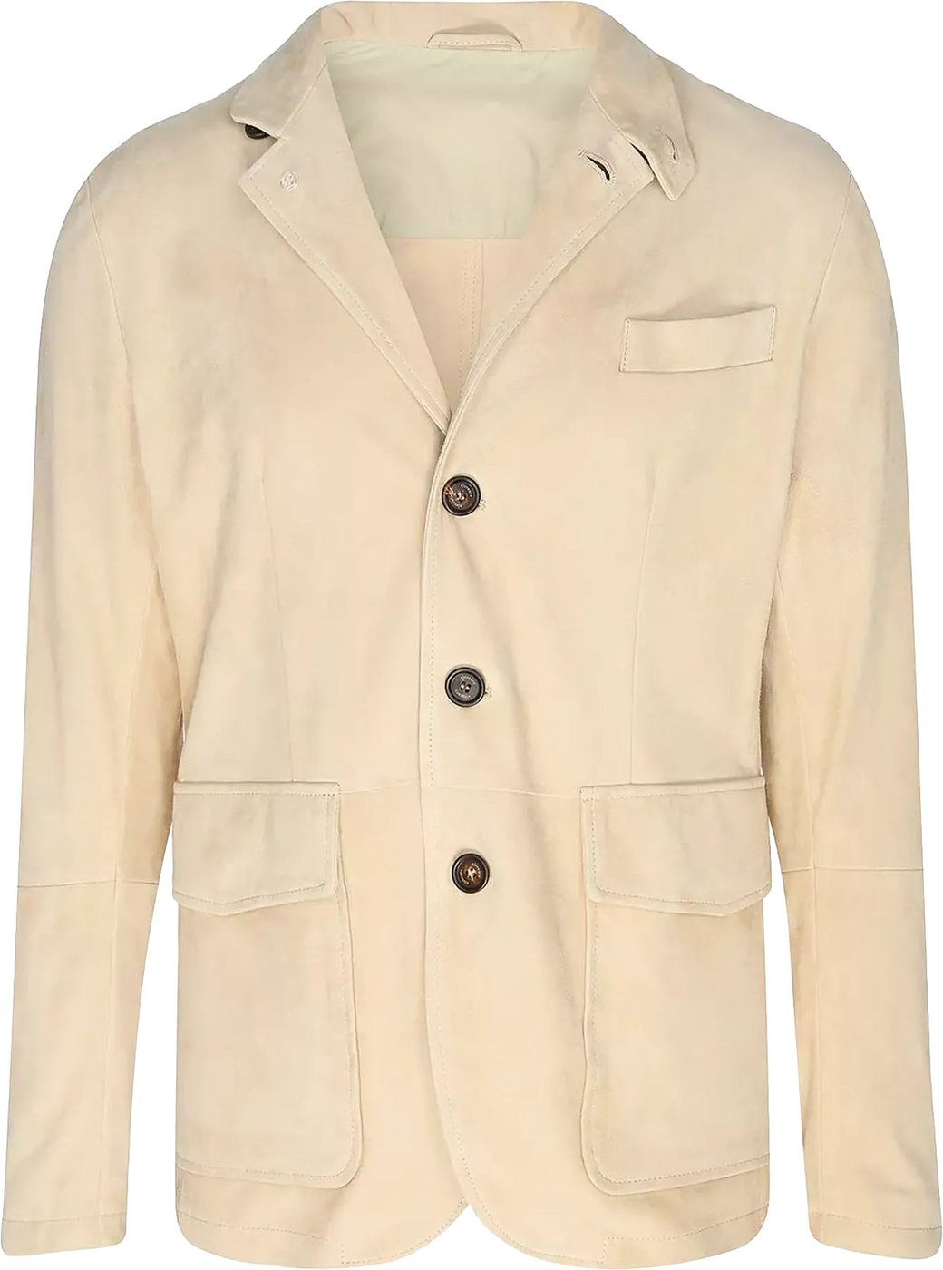 Eleventy Suede Jacket Slim Fit in Tortora Beige, Size 58 IT