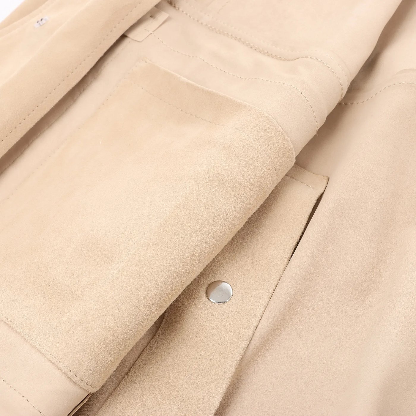 Eleventy Suede Jacket Slim Fit in Tortora Beige, Size 58 IT
