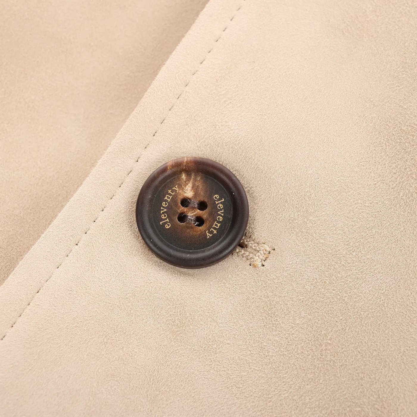 Eleventy Suede Jacket Slim Fit in Tortora Beige, Size 58 IT