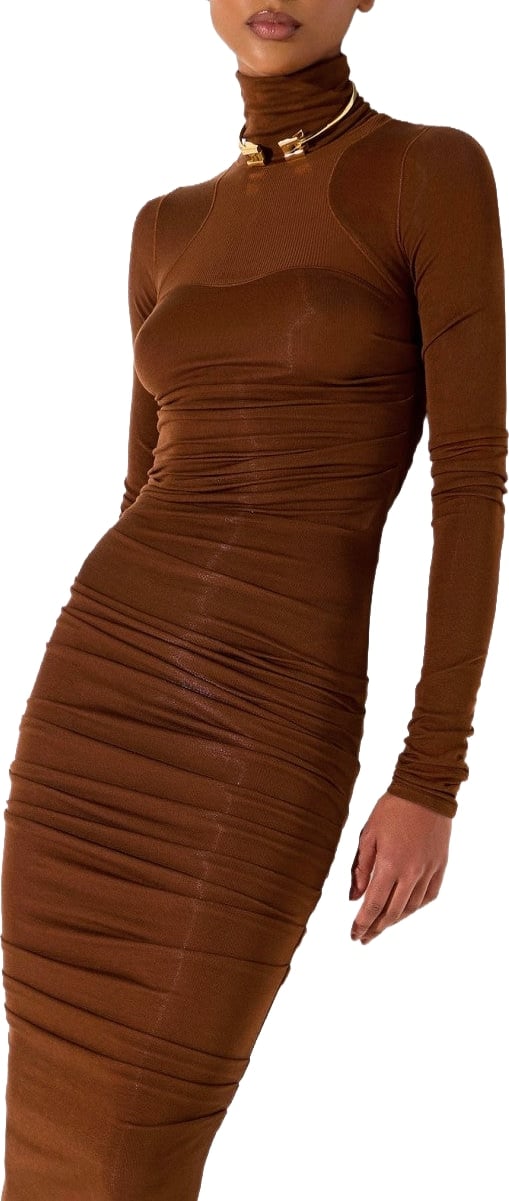 MIDI DRESS BROWN ELISABETTA FRANCHI