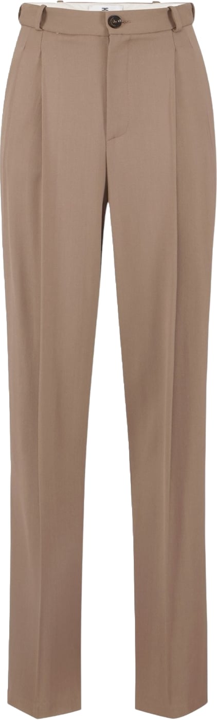 Pantalon pinces taupe argilla viscose Elisabetta Franchi Femme PA 176 6338 229