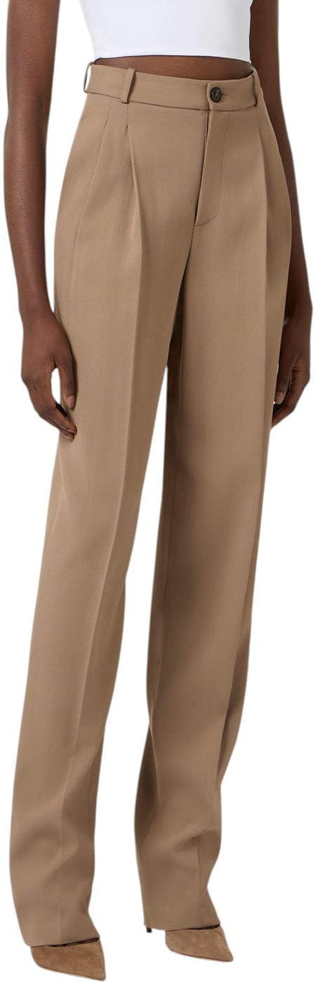 Pantalon pinces taupe argilla viscose Elisabetta Franchi Femme PA 176 6338 229