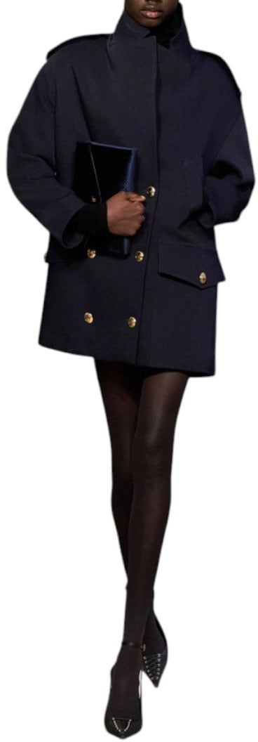 Caban tech marin black navy bouton doré Elisabetta Franchi Femme CP007 6388 H88