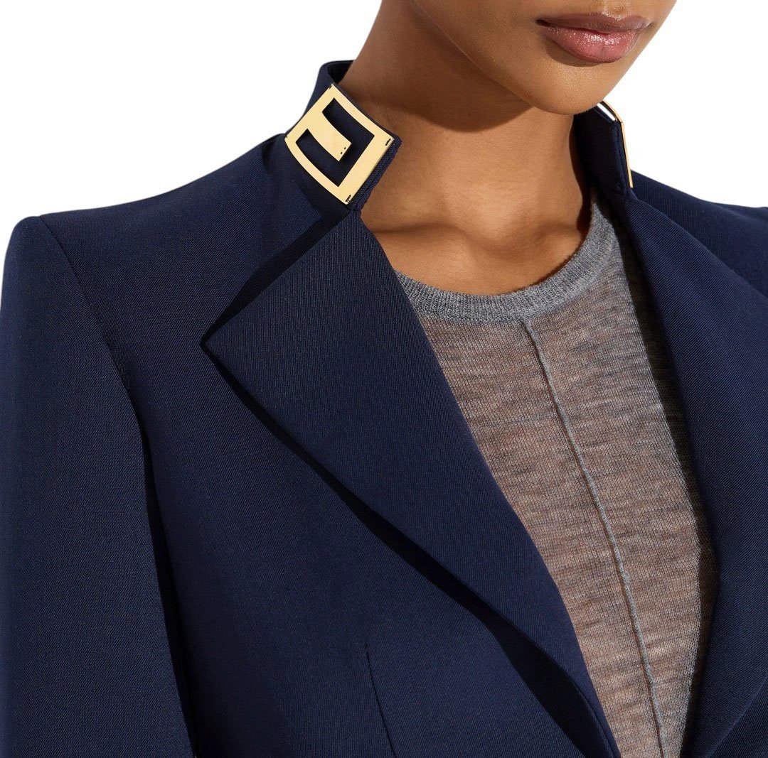 Veste spencer officier navy Elisabetta Franchi Femme GI249 6326 B75