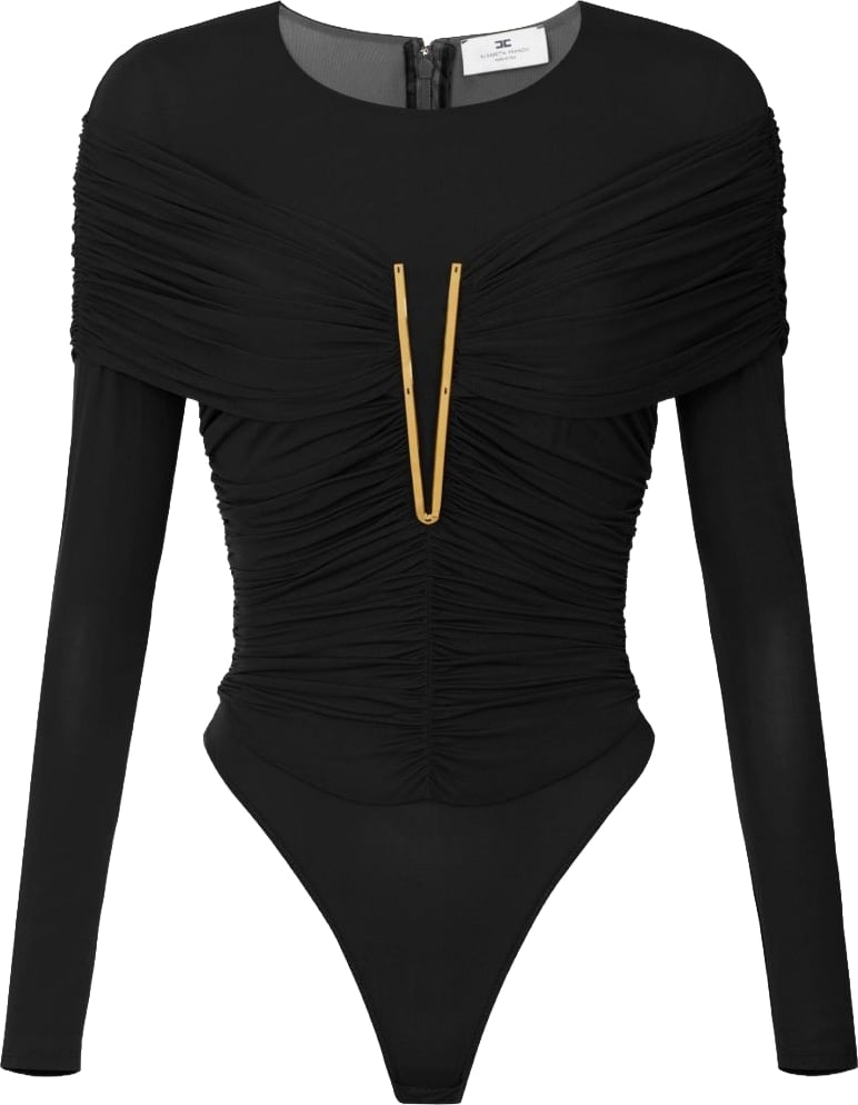 Elisabetta Franchi Draped Crepe Jersey Top