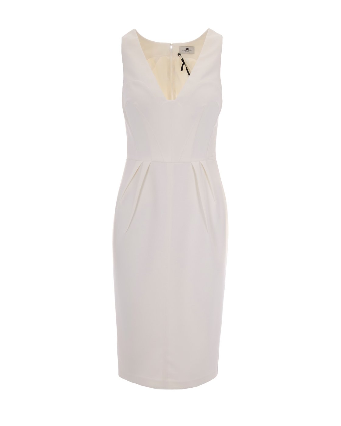 Sleeveless Crepe Dress with Origami-Inspired Darts