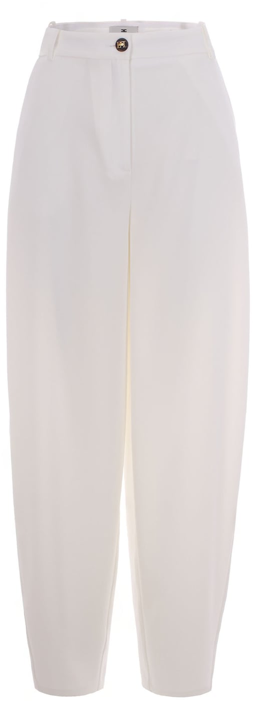 Ivory Lightweight Crepe Trousers