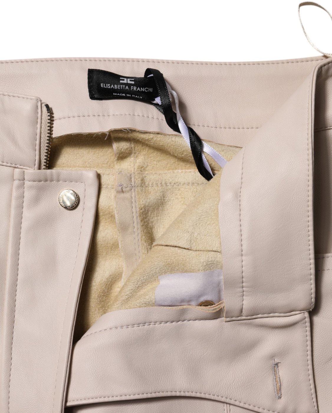 Elisabetta Franchi Beige High Waist Tapered Pants