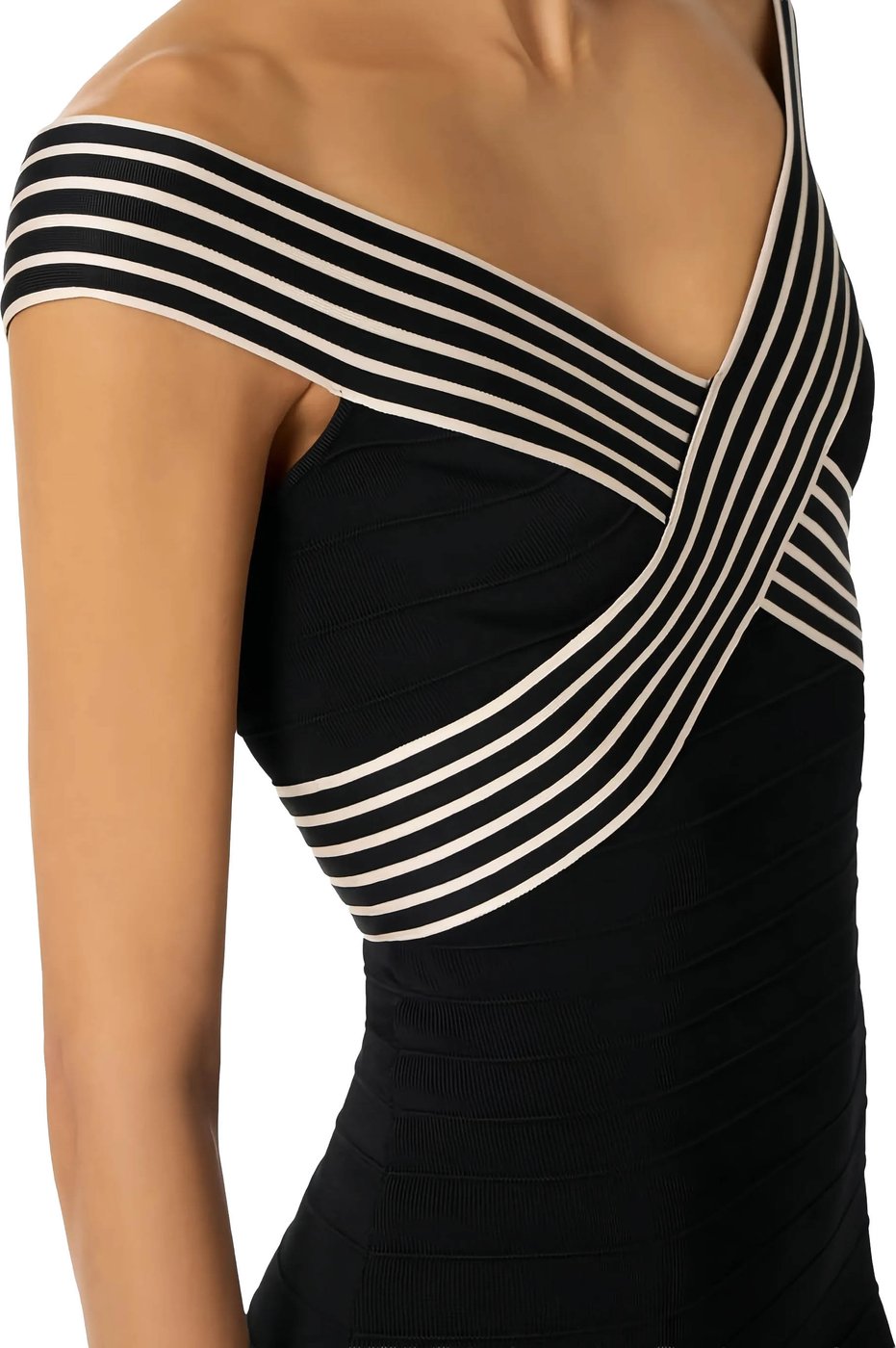 Sleeveless Striped V Neck Midi Dress