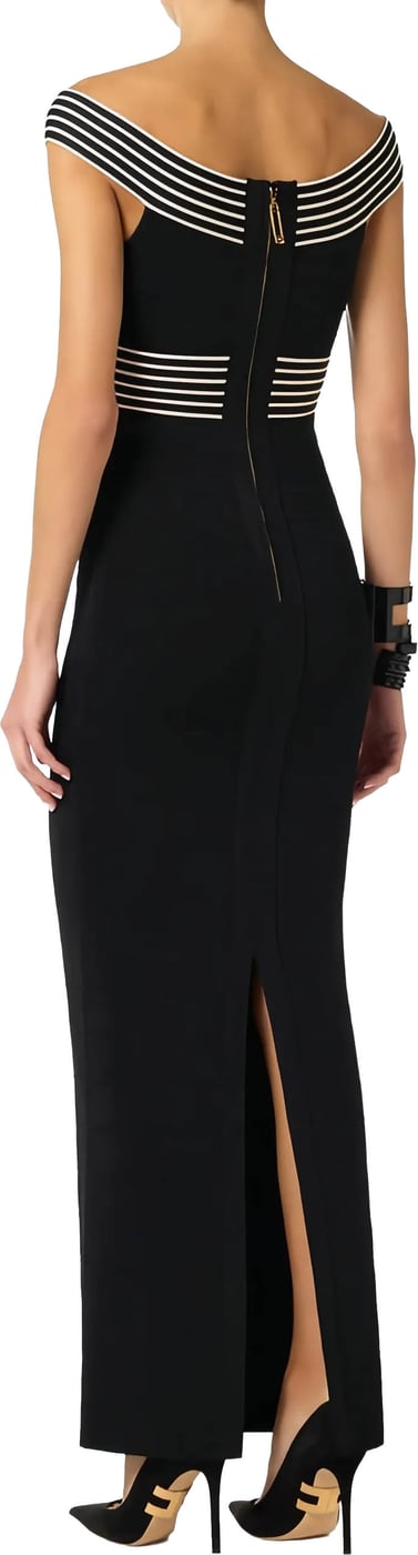 Sleeveless Striped V Neck Midi Dress
