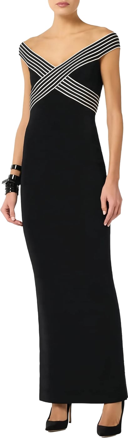 Sleeveless Striped V Neck Midi Dress
