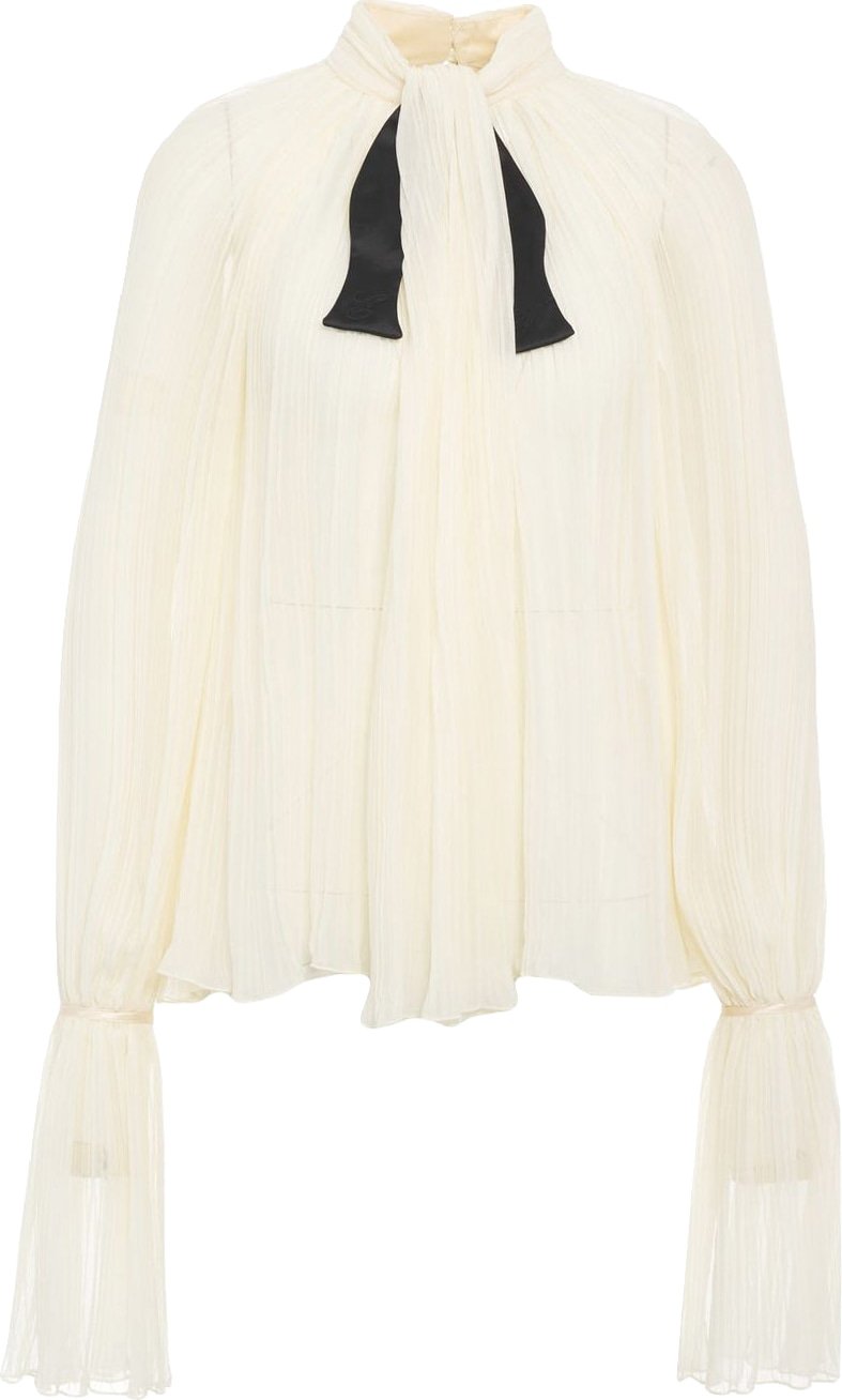 Blouse with pleated folds