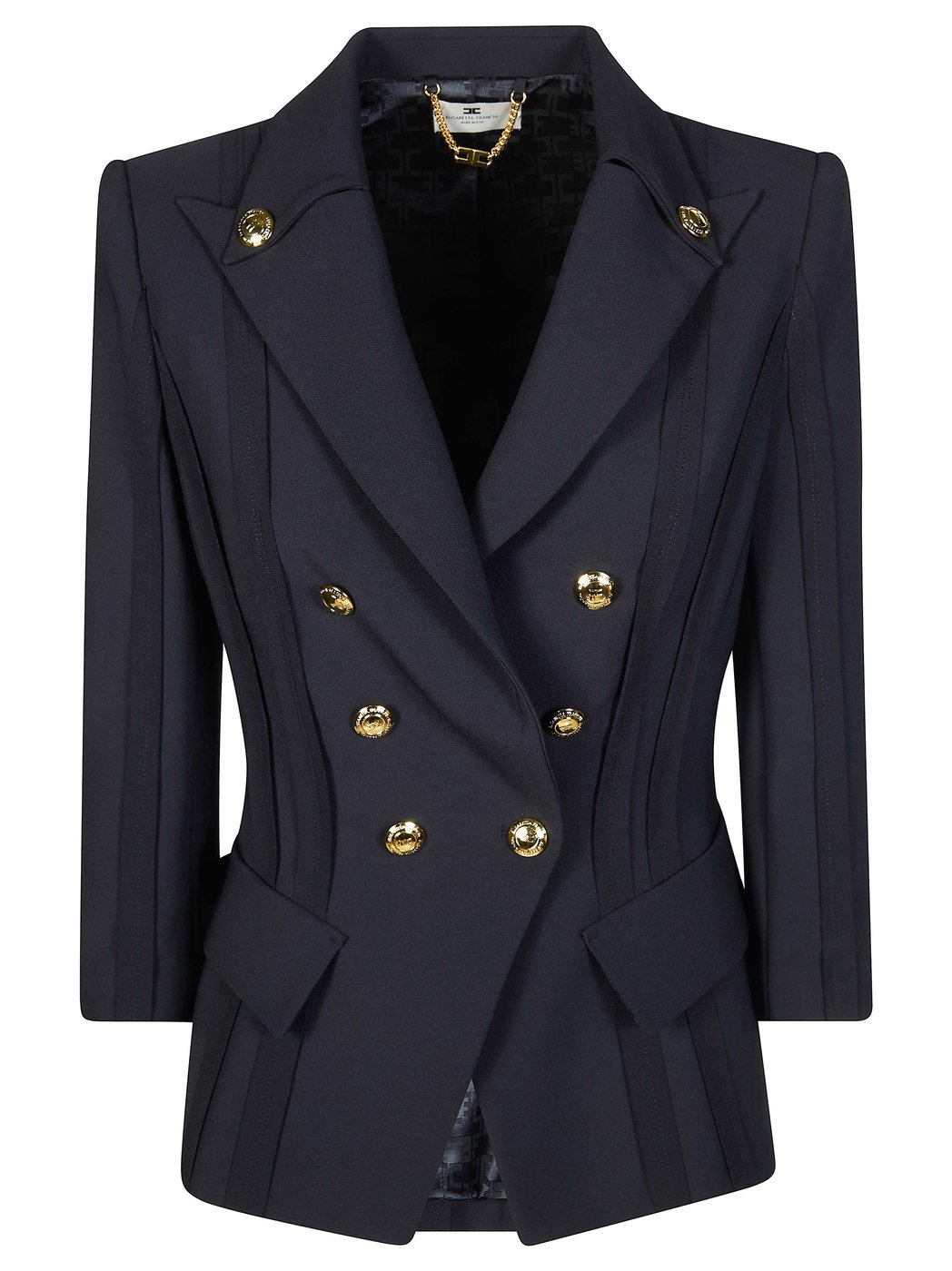 Tailored Double Breasted Gold Buttons Blazer
