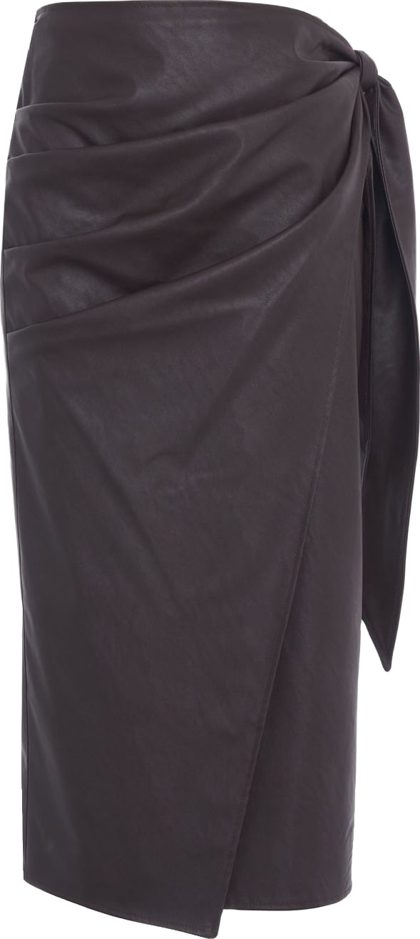 Midi skirt in leather look