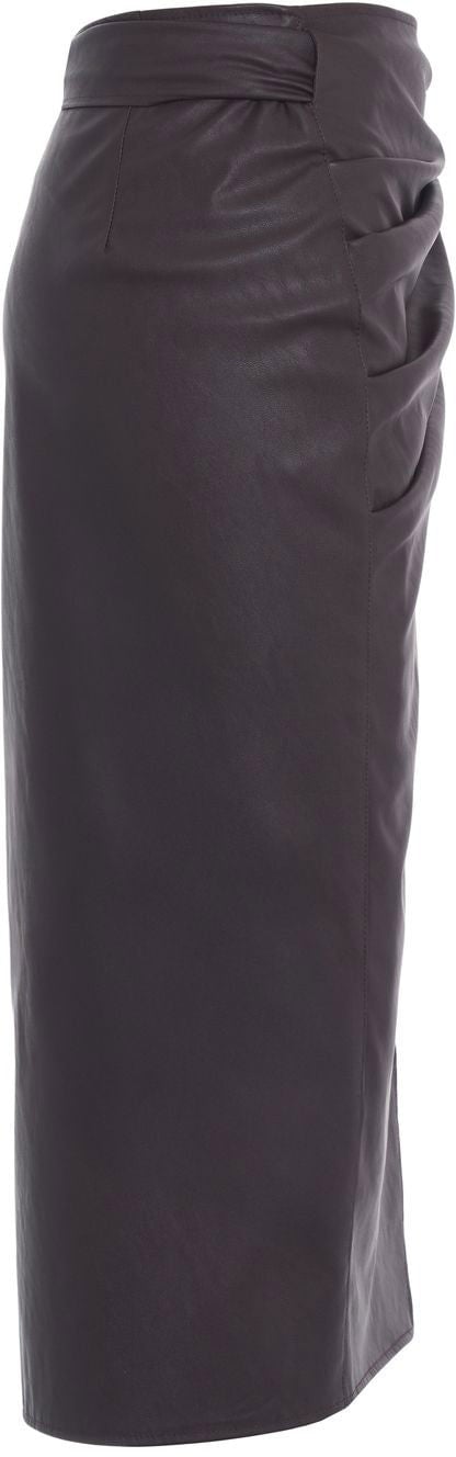 Midi skirt in leather look