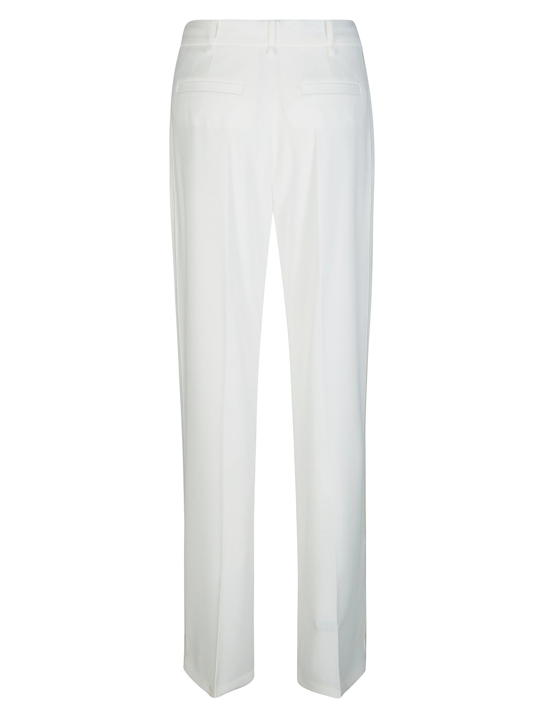 High Waist Pleated Gold Logo Trousers