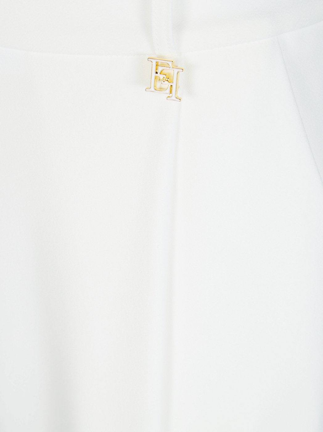 High Waist Pleated Gold Logo Trousers