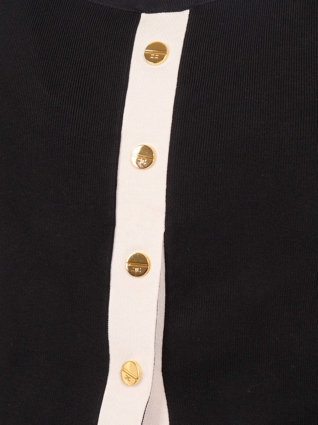 Sleeveless Tricot Contrast Gold Tank Top