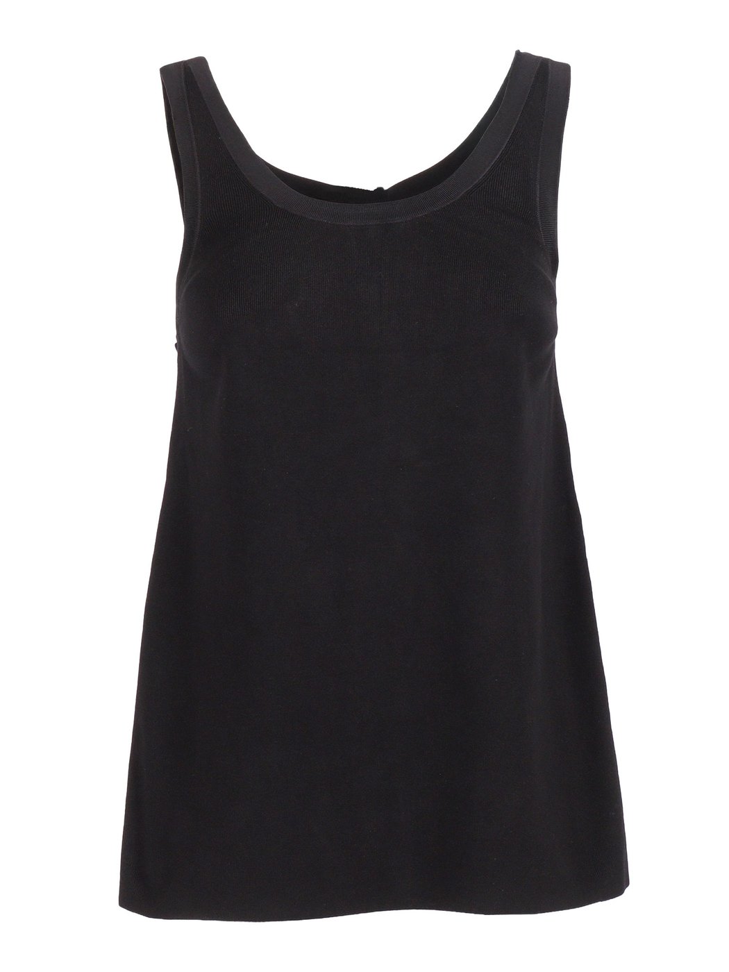 Sleeveless Tricot Contrast Gold Tank Top