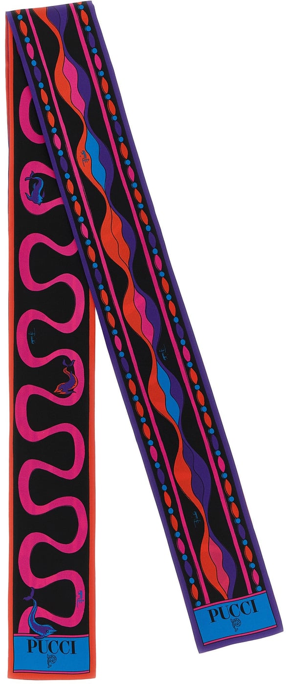 Geometric Patterned Silk Scarf