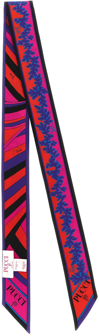 Geometric Floral Silk Scarf