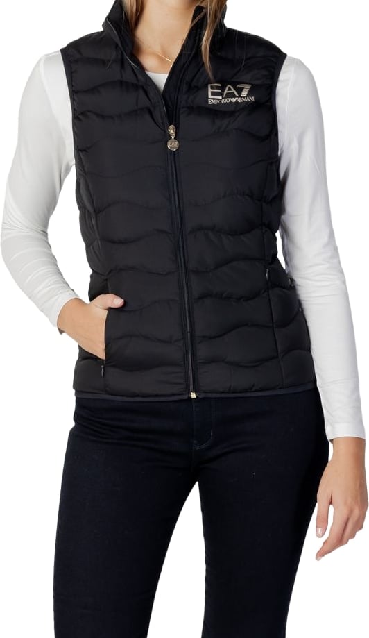EA7 Emporio Armani Black Polyester Sleeveless Jacket