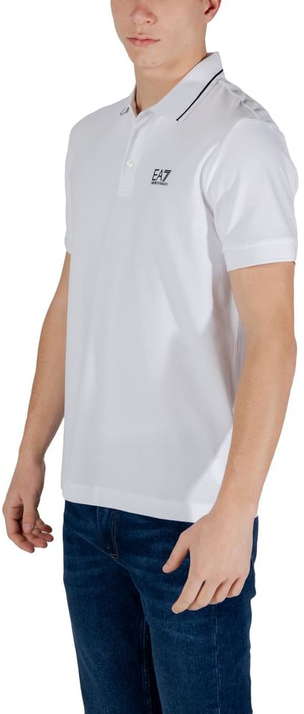 EA7 Emporio Armani White Cotton Polo Shirt