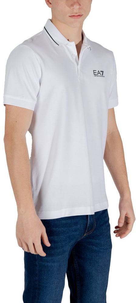 EA7 Emporio Armani White Cotton Polo Shirt