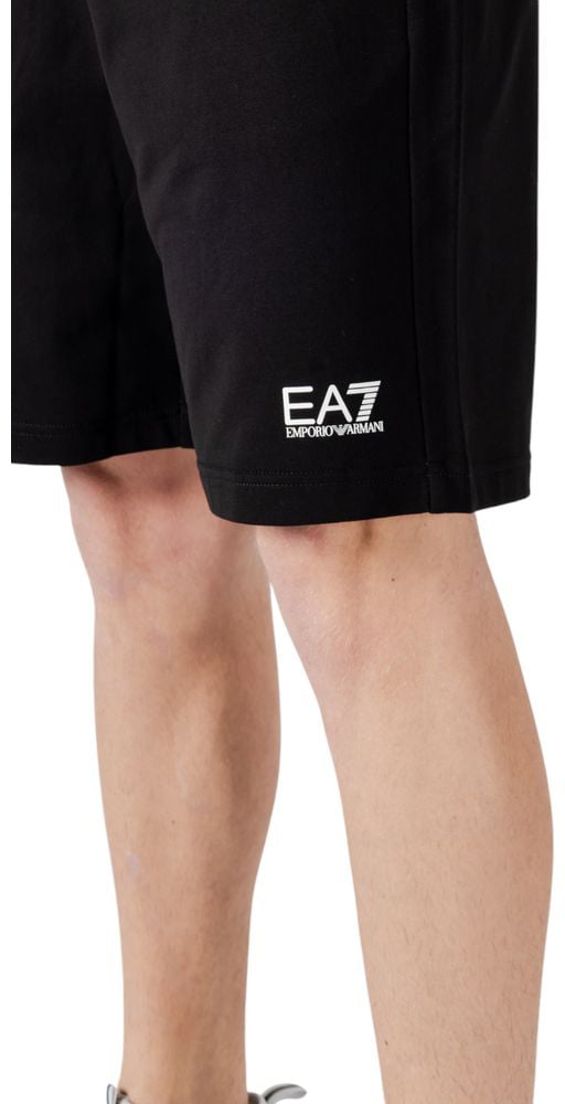 EA7 Emporio Armani Black Cotton Bermuda Shorts