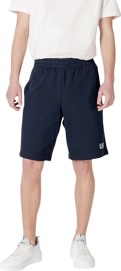 EA7 Emporio Armani Blue Cotton Bermuda Shorts