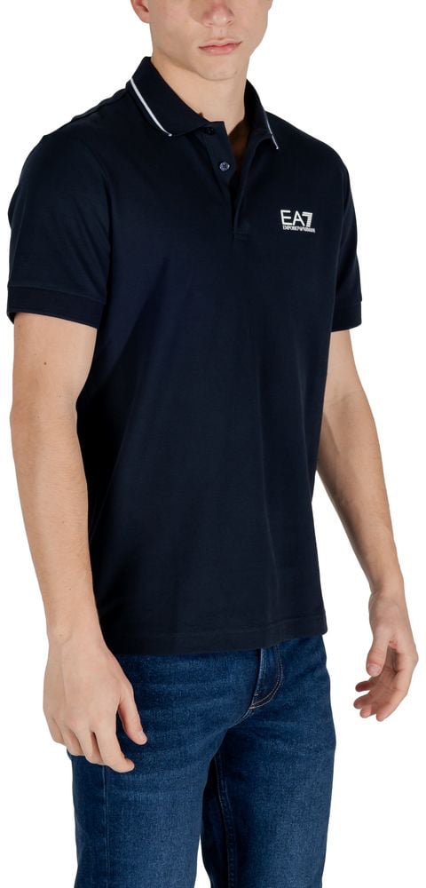 EA7 Emporio Armani Blue Cotton Polo Shirt