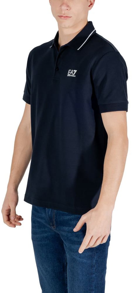 EA7 Emporio Armani Blue Cotton Polo Shirt