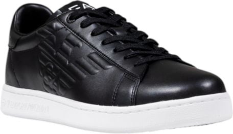 EA7 Emporio Armani Black Leather Sneakers