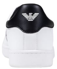 EA7 Emporio Armani Black And White Leather Low Top Sneakers