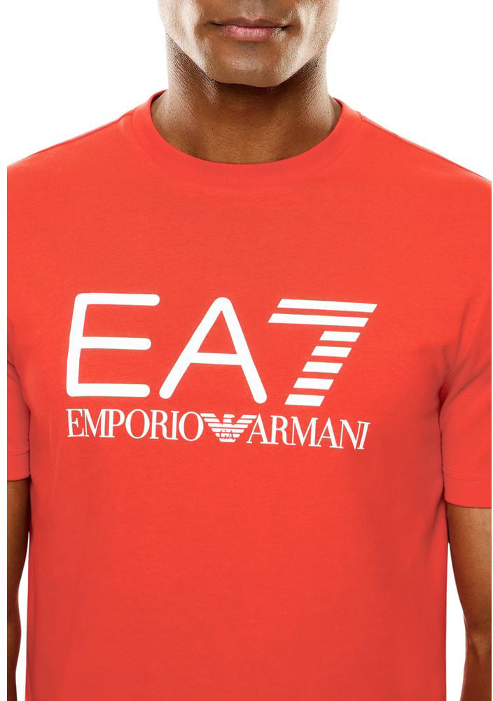 EA7 Emporio Armani Red Cotton T-Shirt