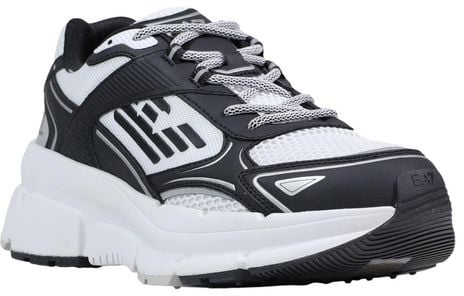 EA7 Emporio Armani Black And White Polyester Athletic Sneakers