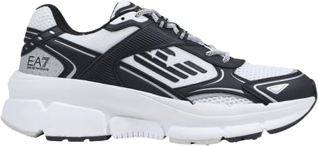EA7 Emporio Armani Black And White Polyester Athletic Sneakers
