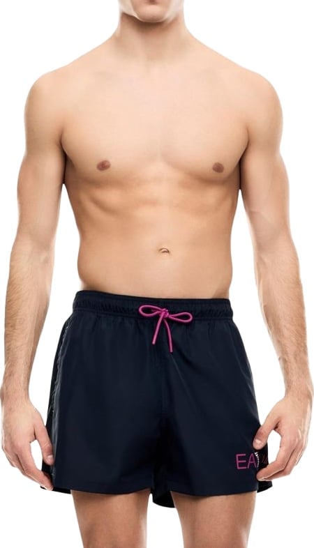 EA7 Emporio Armani Blue Polyester Swim Shorts
