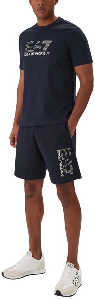 EA7 Emporio Armani Blue Cotton Bermuda Shorts