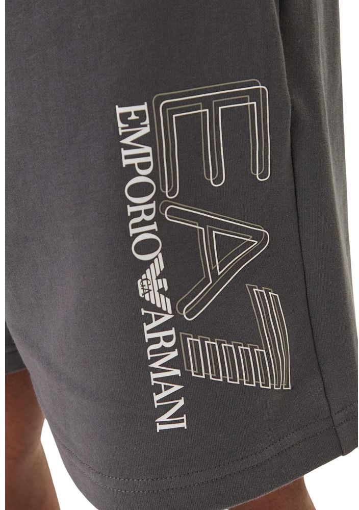 EA7 Emporio Armani Gray Cotton Bermuda Shorts
