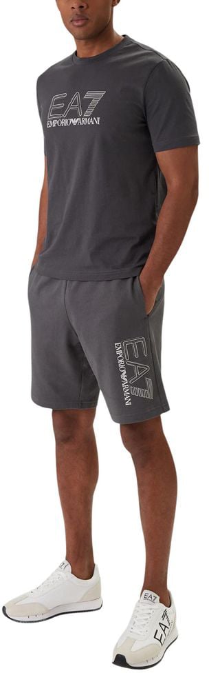 EA7 Emporio Armani Gray Cotton Bermuda Shorts