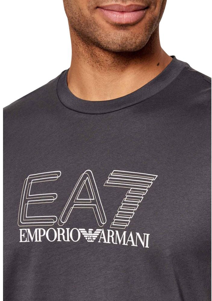 EA7 Emporio Armani Gray Cotton T-Shirt