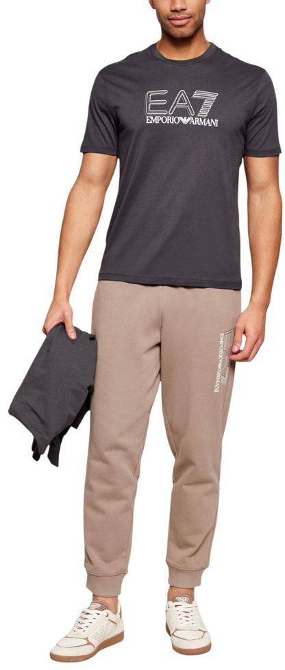 EA7 Emporio Armani Gray Cotton T-Shirt